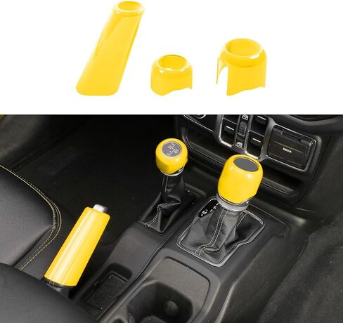 CheroCar Gear Shift Knob Handbrake Cover Trim for Jeep Wrangler JL JLU 2018 up for Gladiator JT 2020 up Interior Accessories in Kuwait