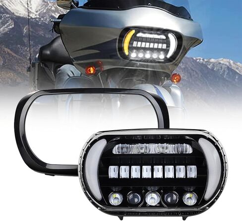 Dual LED Headlights fo Road Glide 2004-2013,White DRL Lights LED Headlamp Front Lamp with High Low Beam Turn Signal Lights for Harley Touring Road Glide 2004-2013 Accessories in Saudi Arabia