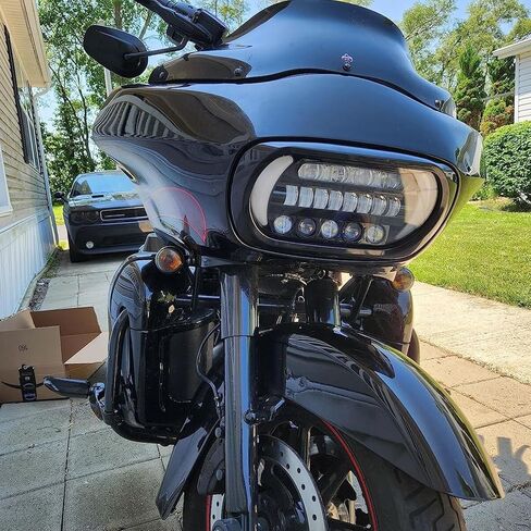 Dual LED Headlights fo Road Glide 2004-2013,White DRL Lights LED Headlamp Front Lamp with High Low Beam Turn Signal Lights for Harley Touring Road Glide 2004-2013 Accessories in Saudi Arabia