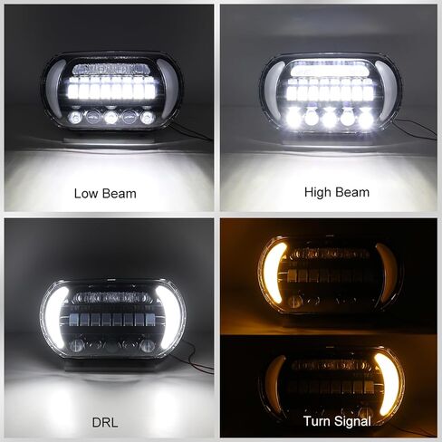 Dual LED Headlights fo Road Glide 2004-2013,White DRL Lights LED Headlamp Front Lamp with High Low Beam Turn Signal Lights for Harley Touring Road Glide 2004-2013 Accessories in Saudi Arabia