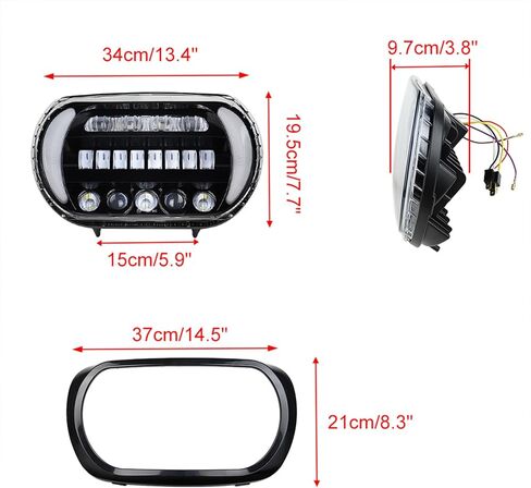 Dual LED Headlights fo Road Glide 2004-2013,White DRL Lights LED Headlamp Front Lamp with High Low Beam Turn Signal Lights for Harley Touring Road Glide 2004-2013 Accessories in Saudi Arabia