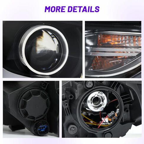 Headlight Assembly Compatible with 2017 2018 Hyundai Elantra Black Housing,Right Passenger Side in Kuwait