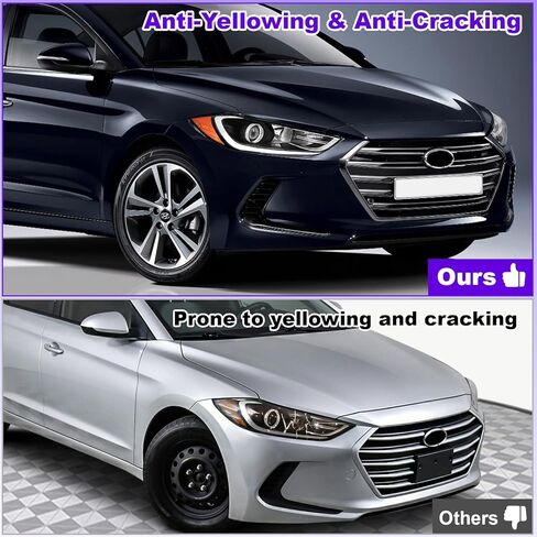 Headlight Assembly Compatible with 2017 2018 Hyundai Elantra Black Housing,Right Passenger Side in Kuwait
