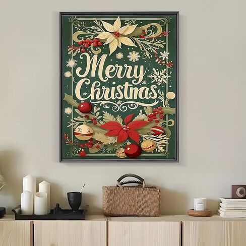 Merry Christmas Poinsettia Diamond Painting Kits for Adults, 5D Diamond Art Kits for Adults Beginners, DIY Full Round Drill Diamond Dot Painting Gem Art Kits for Adult, Home Wall Decor 11.8x15.7 Inch in Saudi Arabia