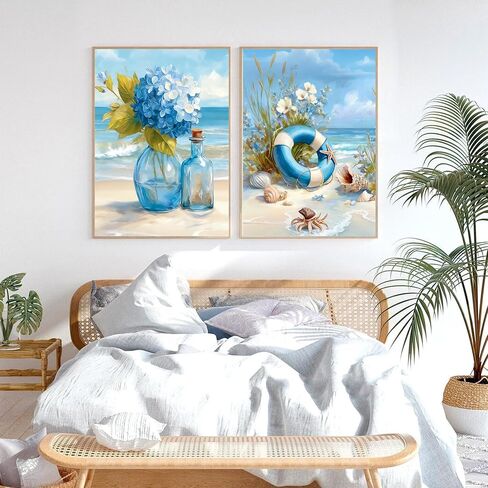 Yijingtop 4 Packs Summer Diamond Art Kits for Adults,Beach Diamond Painting Kits,5D DIY Diamond Art Painting,Gem Art for Adults fot Home Wall Decor 12x16inch in Saudi Arabia