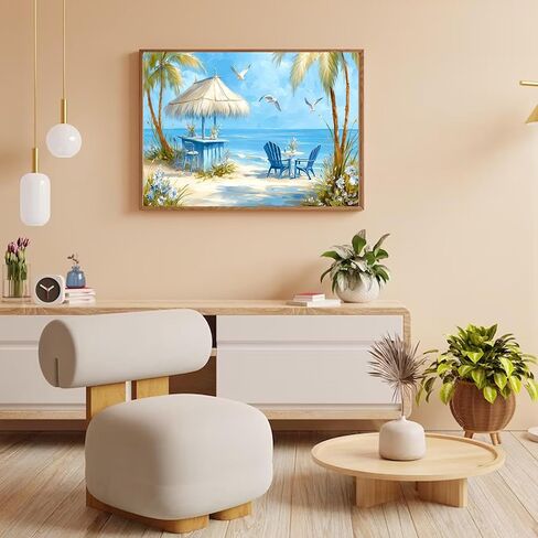 Yijingtop 4 Packs Summer Diamond Art Kits for Adults,Beach Diamond Painting Kits,5D DIY Diamond Art Painting,Gem Art for Adults fot Home Wall Decor 12x16inch in Saudi Arabia