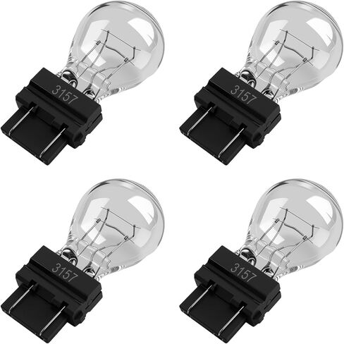 4PCS Car 3157 Bulb Replacement,12V 3157 Brake Light Bulb Compatible with Ford Escape Chevrolet Malibu Chrysler Dodge,3800K/P27-5W Halogen Tail Light Bulbs Car Accessories in Saudi Arabia