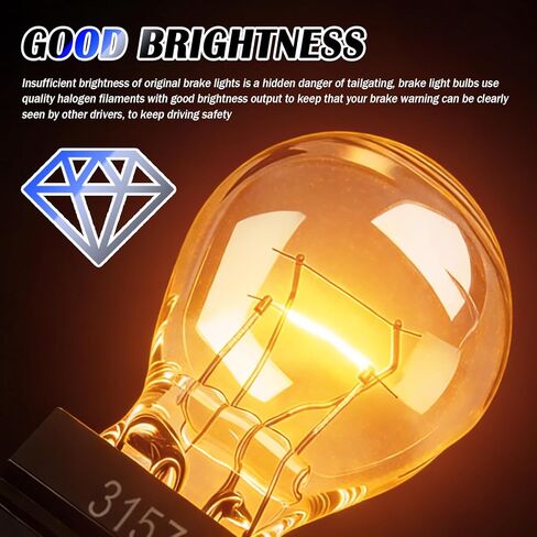 4PCS Car 3157 Bulb Replacement,12V 3157 Brake Light Bulb Compatible with Ford Escape Chevrolet Malibu Chrysler Dodge,3800K/P27-5W Halogen Tail Light Bulbs Car Accessories in Saudi Arabia