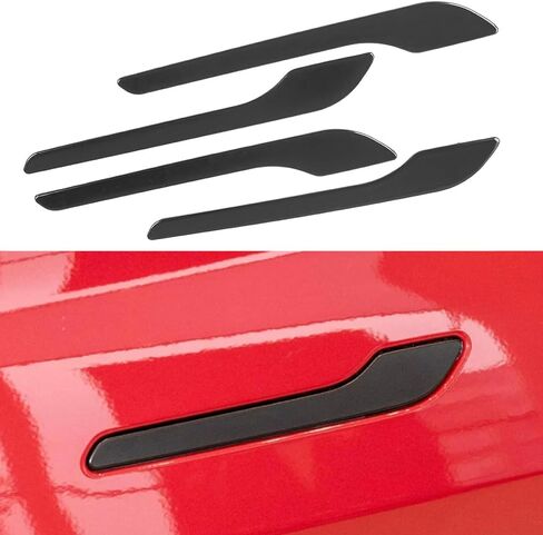 Door Handle Cover ABS Compatible with Tesla Model 3/Y 2017-2023, Car Decoration Handles Cover for Model 3/Y Car Door Handle Decoration Exterior Cover Wrap Sticker Accessories-Matte Black 4 Pack in Saudi Arabia