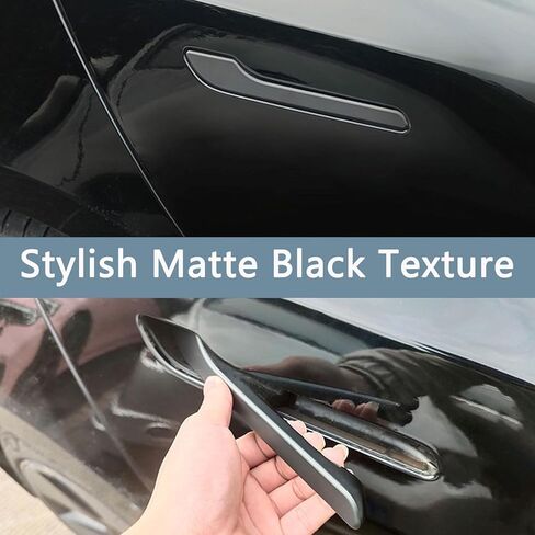 Door Handle Cover ABS Compatible with Tesla Model 3/Y 2017-2023, Car Decoration Handles Cover for Model 3/Y Car Door Handle Decoration Exterior Cover Wrap Sticker Accessories-Matte Black 4 Pack in Saudi Arabia