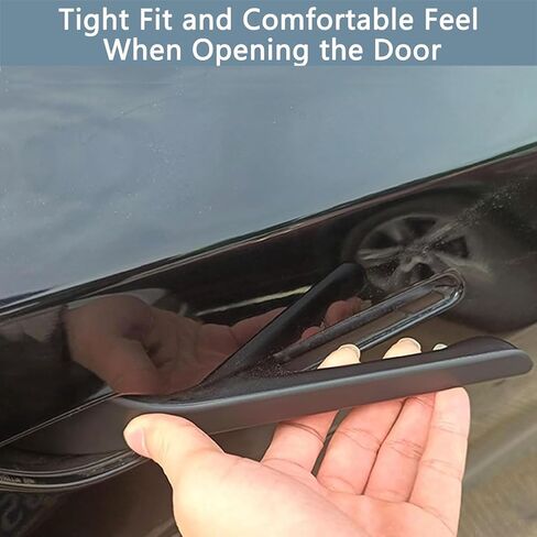 Door Handle Cover ABS Compatible with Tesla Model 3/Y 2017-2023, Car Decoration Handles Cover for Model 3/Y Car Door Handle Decoration Exterior Cover Wrap Sticker Accessories-Matte Black 4 Pack in Saudi Arabia