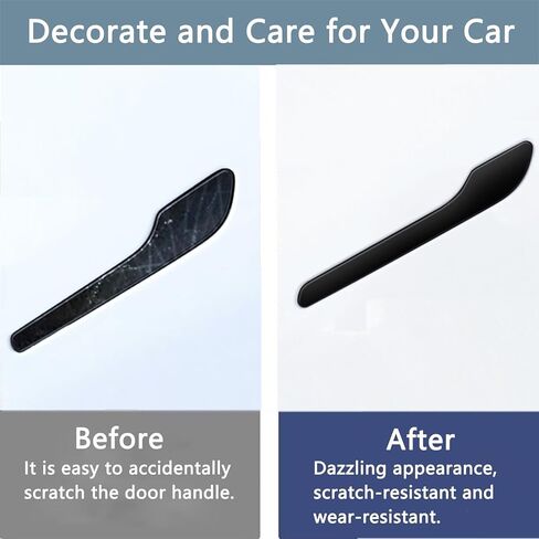Door Handle Cover ABS Compatible with Tesla Model 3/Y 2017-2023, Car Decoration Handles Cover for Model 3/Y Car Door Handle Decoration Exterior Cover Wrap Sticker Accessories-Matte Black 4 Pack in Saudi Arabia
