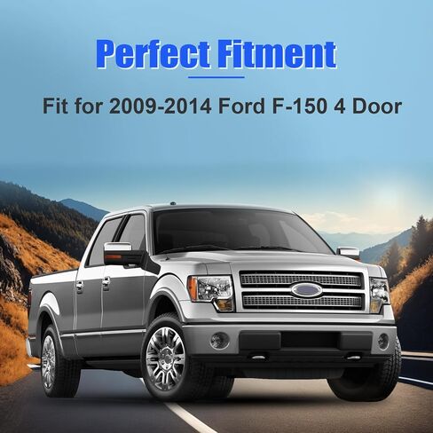 Chrome Top Half Mirror Covers and Exterior Door Handle Covers Compatible with Ford F-150 (4-Door) 2009-2014 in Saudi Arabia