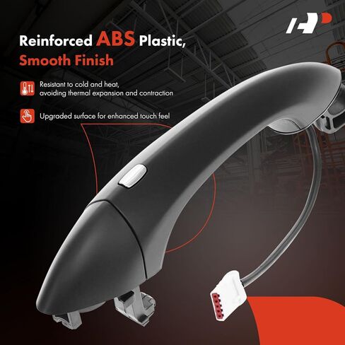 A-Premium Front Left Driver Side Exterior Door Handle with Keyhole Compatible with Chevrolet Cruze 2016-2019, Bolt EV 2017-2020, with Remote Entry, Primed Black in Kuwait