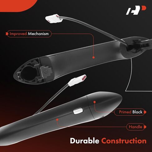 A-Premium Front Left Driver Side Exterior Door Handle with Keyhole Compatible with Chevrolet Cruze 2016-2019, Bolt EV 2017-2020, with Remote Entry, Primed Black in Kuwait