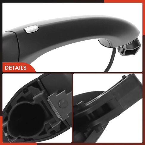 A-Premium Front Left Driver Side Exterior Door Handle with Keyhole Compatible with Chevrolet Cruze 2016-2019, Bolt EV 2017-2020, with Remote Entry, Primed Black in Kuwait