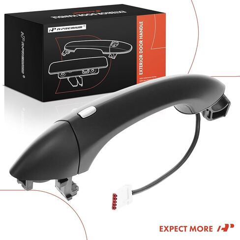 A-Premium Front Left Driver Side Exterior Door Handle with Keyhole Compatible with Chevrolet Cruze 2016-2019, Bolt EV 2017-2020, with Remote Entry, Primed Black in Kuwait