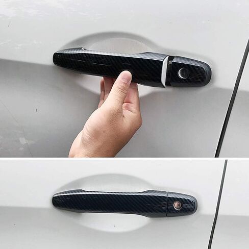 Compatible for Honda CRV CR-V Civic 2012 2013 2014 2015 2016 Exterior Door Handle Cover Trim ABS Carbon Fiber Color Decor Protective Cap (No Smart Enter Holes) in Saudi Arabia