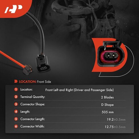 A-Premium Front Driver and Passenger Brake Pad Wear Sensors Compatible with Porsche Cayenne 2019-2024, 2-PC Set in Kuwait