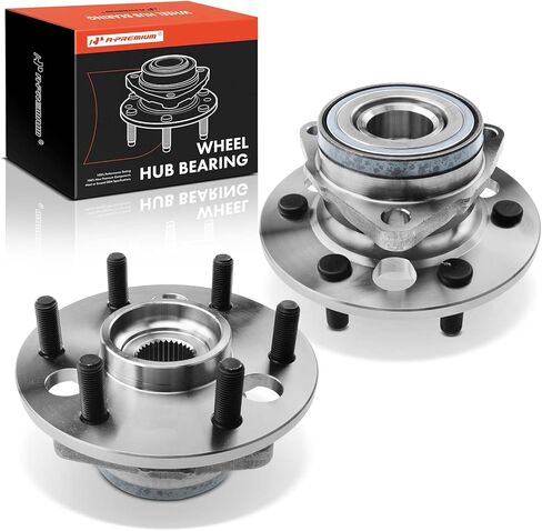 A-Premium 2 x Front Wheel Bearing and Hub Assembly with 6-Lug Compatible with Chevrolet K1500 1988-1991, GMC K1500 1988-1991, with Light Duty Suspension in Kuwait