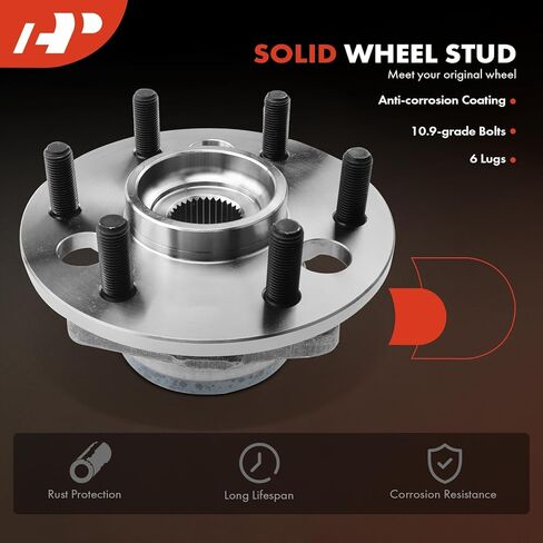 A-Premium 2 x Front Wheel Bearing and Hub Assembly with 6-Lug Compatible with Chevrolet K1500 1988-1991, GMC K1500 1988-1991, with Light Duty Suspension in Kuwait