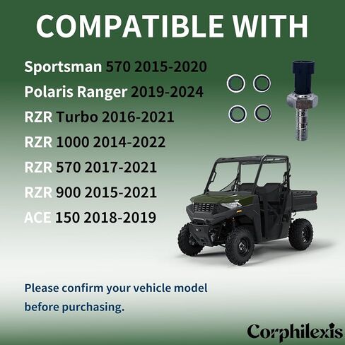 2 Pcs 4014262 Brake Pressure Switch Compatible with Polaris Ranger XP 1000 2019-2024,RZR 2016-2021,Replace 4081117 791071(with Brake Line Seal) in Kuwait