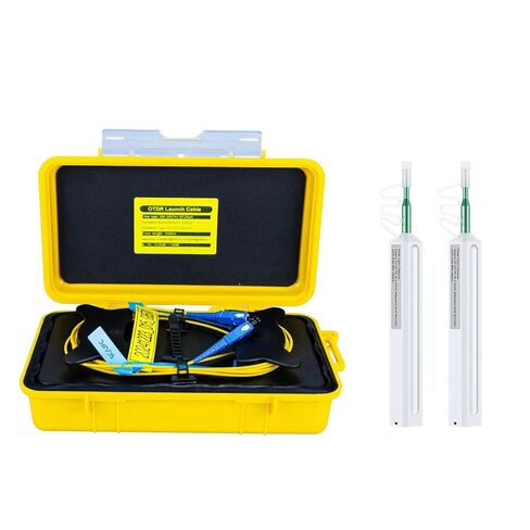 مربع كبل إطلاق OTDR مع موصلات فقدان إدراج منخفضة ، يتميز Corning SMF-28E+ كبل الألياف الوضع الفردي 1310/1550NM ، ETDR Dead Zone Eliminator Box طول 1000 متر (SC/UPC-LC/UPC) in Kuwait