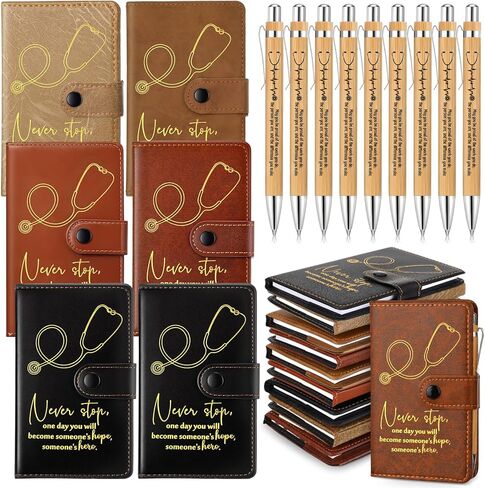 Yexiya 20 Set CNA Week Appreciation Gifts Set A6 Leather Journal with Ballpoint Pens Notebook Bulk for Doctor, Nursing, Certified Medical Assistant, Healthcare Clinical Intern Gifts in Kuwait