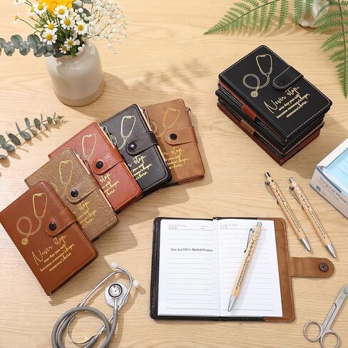Yexiya 20 Set CNA Week Appreciation Gifts Set A6 Leather Journal with Ballpoint Pens Notebook Bulk for Doctor, Nursing, Certified Medical Assistant, Healthcare Clinical Intern Gifts in Kuwait