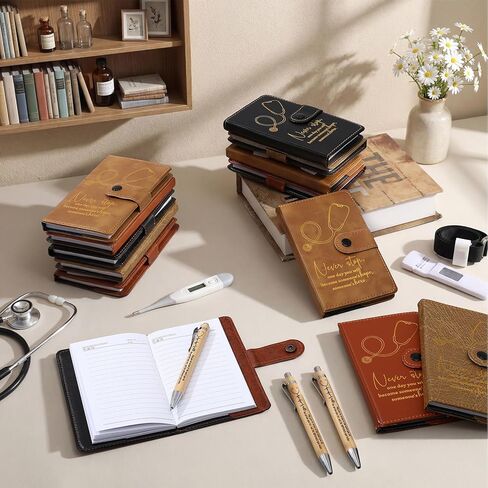 Yexiya 20 Set CNA Week Appreciation Gifts Set A6 Leather Journal with Ballpoint Pens Notebook Bulk for Doctor, Nursing, Certified Medical Assistant, Healthcare Clinical Intern Gifts in Kuwait
