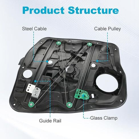 Front Left Driver Door Power Window Regulator with Panel Without Motor Compatible with Hyundai Santa Fe XL Fe Sport 2013 2014 2015 2016 2017 2018 2019 Replacement for 82471-2W010 82471-4Z000 in Saudi Arabia