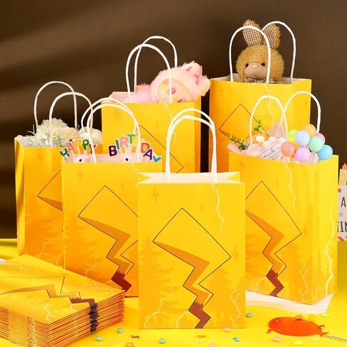 24 Pcs Cartoon Paper Bags Animation Party Gift Bags Red Kraft Treat Bag with Handle Birthday Party Supplies Paper Goodie Bags 8 x 5.1 x 3.1 Inches for Birthday Theme Supplies Baby Shower Decorations in Kuwait