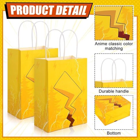 24 Pcs Cartoon Paper Bags Animation Party Gift Bags Red Kraft Treat Bag with Handle Birthday Party Supplies Paper Goodie Bags 8 x 5.1 x 3.1 Inches for Birthday Theme Supplies Baby Shower Decorations in Kuwait