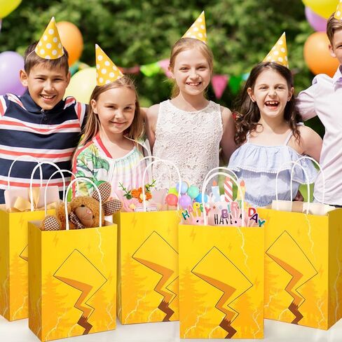24 Pcs Cartoon Paper Bags Animation Party Gift Bags Red Kraft Treat Bag with Handle Birthday Party Supplies Paper Goodie Bags 8 x 5.1 x 3.1 Inches for Birthday Theme Supplies Baby Shower Decorations in Kuwait