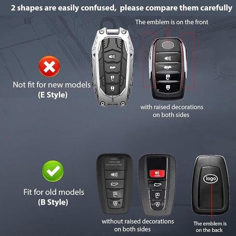 Mech Style Heavy Metal Key Fob Cover, Compatible with Toyota 4 Button, Zinc Alloy Key Case Protector (1 Pcs, B-Style) in Kuwait