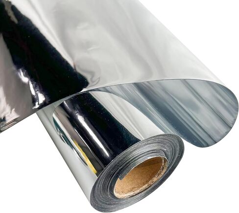 12 Gauge Silvery Mirror TPU Fabric, 12" Wide x 10 Yards, Soft Mirror TPU, Crafting Apparel Upholstery Vinyl Fabric, Handbag, Cosplay Fabric, Waterproof Fabric in Kuwait