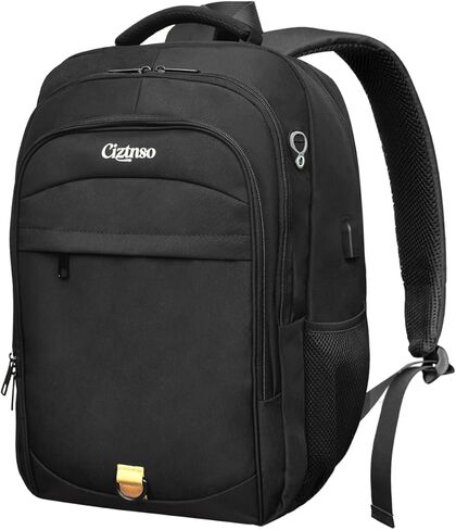 Durable 15.6 Inch Laptop Backpack, Anti-Theft Business Travel Backpack with USB Charging & Multiple Compartments, Water-Resistant Expandable Computer Bag for College and Work - Black in Saudi Arabia