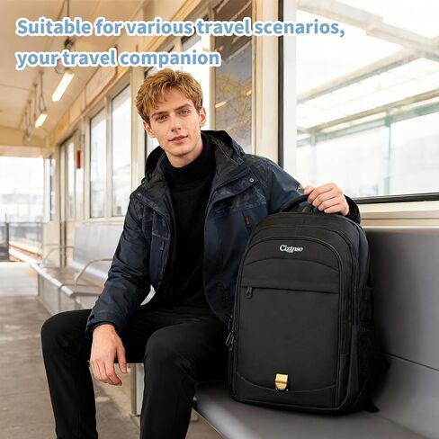 Durable 15.6 Inch Laptop Backpack, Anti-Theft Business Travel Backpack with USB Charging & Multiple Compartments, Water-Resistant Expandable Computer Bag for College and Work - Black in Saudi Arabia
