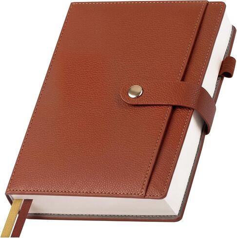 A5 Lined Leather Journal Notebook, Hardcover Journal Set with Pen, Monthly Index Tabs and Gift Box, 320 Pages 100GSM Thick Paper, Thick Daily Diary, Journal for Women, Men, School, Travel, Work(Pink) in Saudi Arabia