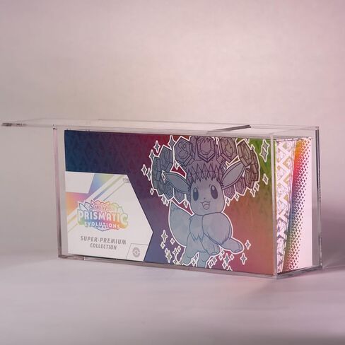 Acrylic Prismatic Evolutions SPC Case | Clear Secure Sliding Magnetic Lid 6MM | Hard Plastic Glass for Pokemon Scarlet & Violet Prismatic Evolutions Super Premium Collection Display Case Storage Box in Saudi Arabia