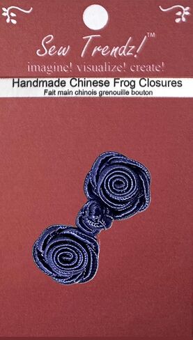 Handmade Chinese Frogs Button Closures Sewing Coats Capes Jackets Renaissance Dance Hawaiian Bridal Costumes - Dark Navy Blue - Beautiful Rose Flower- 1" x 2.5"- 1 Pair/Pack in Saudi Arabia