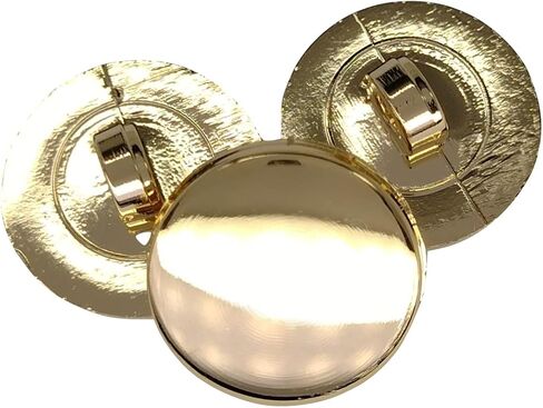 BOTIBOTON 12 Gold Buttons and Silver Buttons for Blazzers - Flat and Shiny - 5 Sizes 12, 15, 18 and 20 mm - Manufactured and Shipped from Spain (Gold, 15 mm) in Saudi Arabia