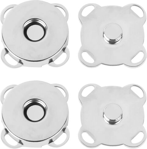 24 Sets Plum Magnetic Snaps Buttons for Sewing 14mm Purse Snap Magnetic Snaps Buttons for Sewing Bags Clothes Craft (Silver) in Kuwait