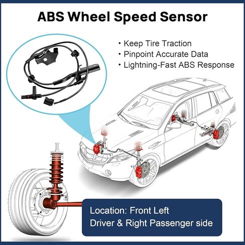 ABS Wheel Speed Sensor Front Left Right Fits for 06-18 Toyota Rav4 2006 2007 2008 2009 2010 2011 2012 2013 2014 2015 2016 2017 2018, Driver and Passenger Side ABS Sensors, 2pcs, ALS2319 ALS2320 in Kuwait