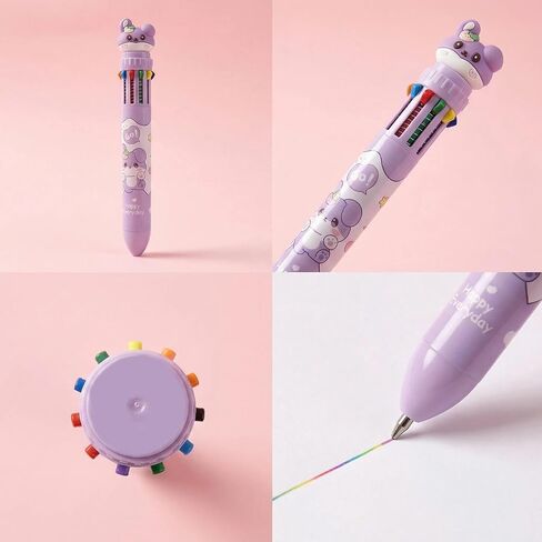 20 Pcs Cute Cartoon 10-Color fidget Pens, Bulk Multicolor Ballpoint Pens, Party Favors for Kids 8-12, Goodie Bag Stuffers, Birthday Party Gifts, Classroom Prizes in Saudi Arabia