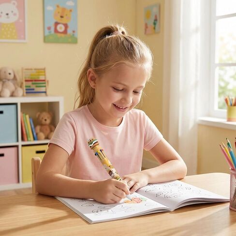20 Pcs Cute Cartoon 10-Color fidget Pens, Bulk Multicolor Ballpoint Pens, Party Favors for Kids 8-12, Goodie Bag Stuffers, Birthday Party Gifts, Classroom Prizes in Saudi Arabia