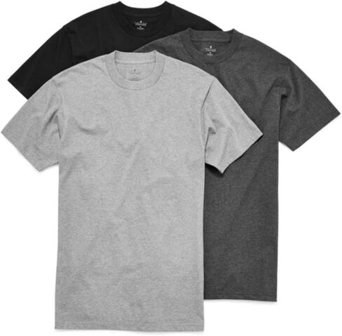 Stafford 3-Pack Men's Heavy Weight 100% Cotton Crew-Neck T-Shirt Black/Grey (X-Large) in Saudi Arabia