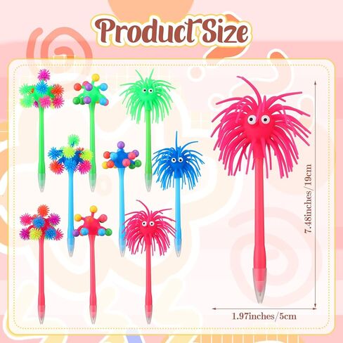 20 Pcs Fidget Pen Funny Sea Urchin Pens Novelty Monster Ballpoint Pens Soft Rubber Fidget Gift for Adult Family Arty Favors Office in Kuwait