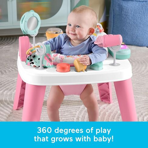 Fisher-Price Baby to Toddler Toy 3-in-1 Musical Moments Activity Center & Play Table with Music Lights & Developmental Activities in Kuwait