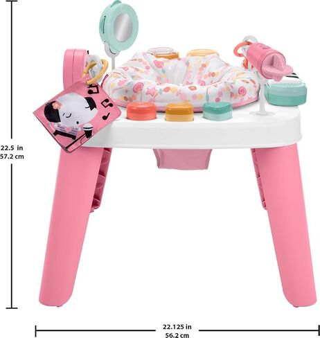 Fisher-Price Baby to Toddler Toy 3-in-1 Musical Moments Activity Center & Play Table with Music Lights & Developmental Activities in Kuwait